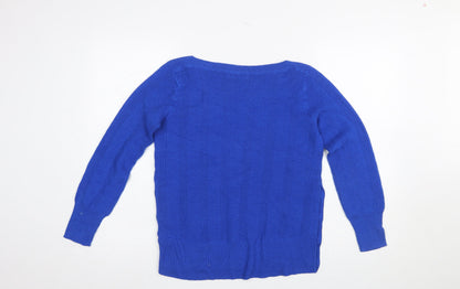 Marks & Spencer Per Una Blue Button Detail Women's Size 8 Jumper