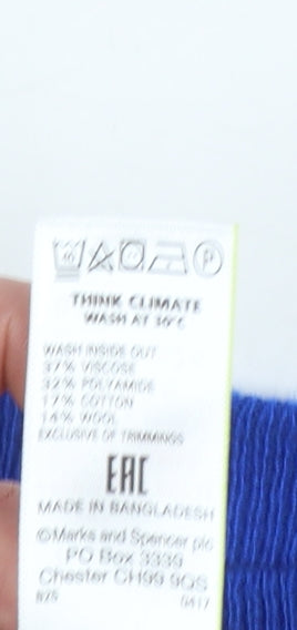 Marks & Spencer Per Una Blue Button Detail Women's Size 8 Jumper
