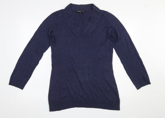 Great Plains Womens Blue XL V-Neck Long Sleeve Knit Jumper