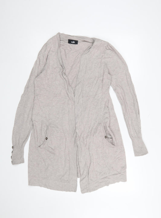 Wallis Women Beige Longline Knit Cardigan Small