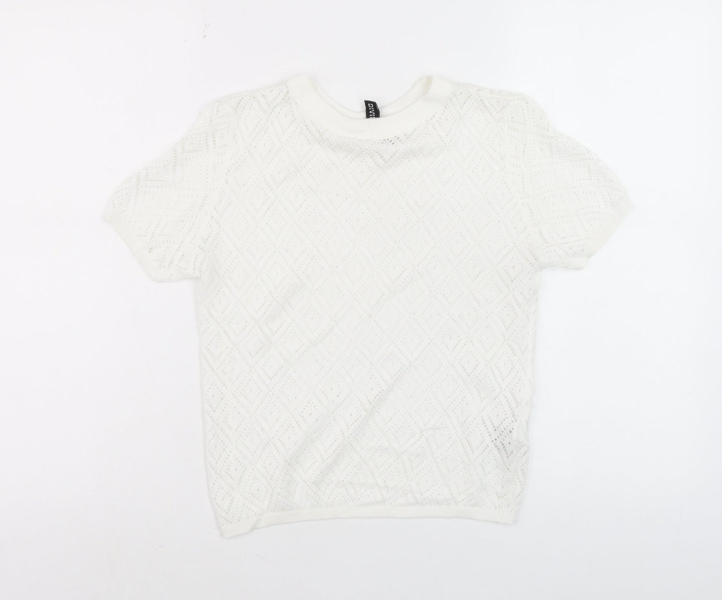 Divided Women’s White Knit Short Sleeve T-Shirt Size S