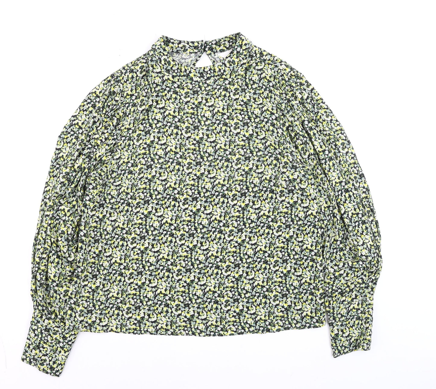 H&M Women's Multicoloured Floral Viscose Tunic Blouse Size M
