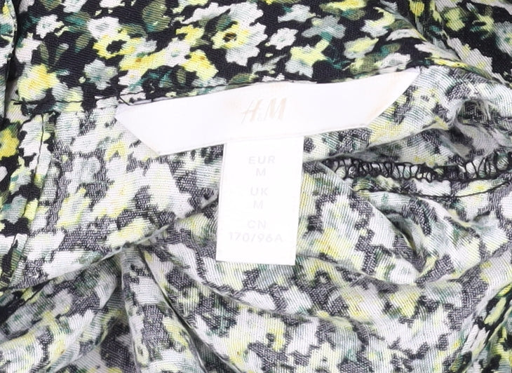 H&M Women's Multicoloured Floral Viscose Tunic Blouse Size M