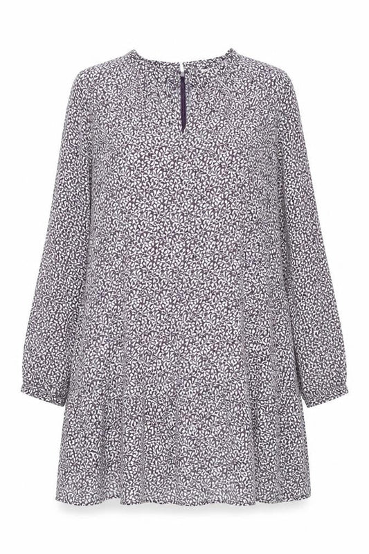 LOFT Women's Purple Floral Rayon A-Line Knee Length Dress Size 8