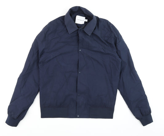 Topman Men's Blue Bomber Jacket Size S Cotton Nylon Casual