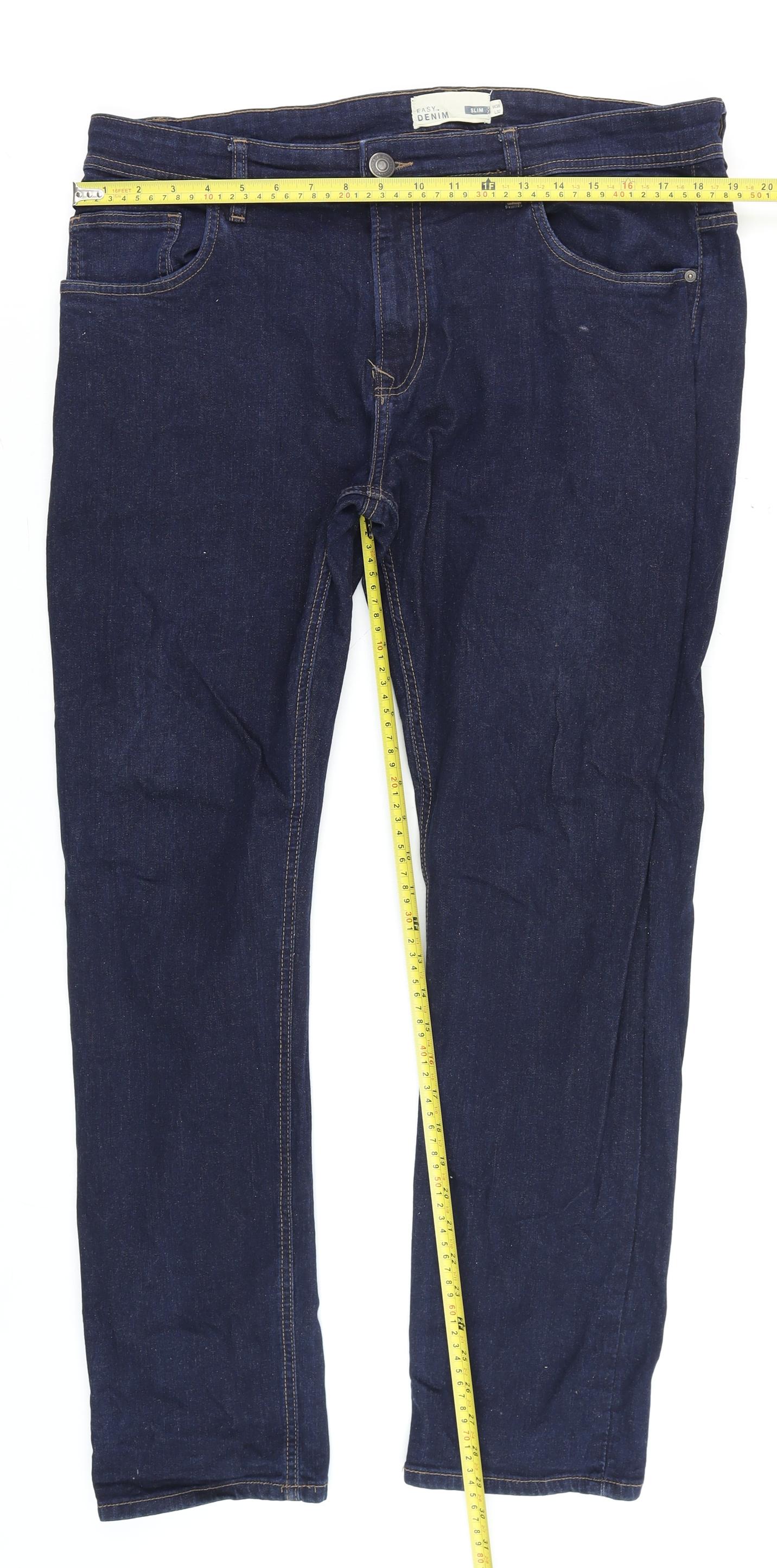 Easy Denim Men's Blue Slim Fit Jeans W38 L32 Classic Style