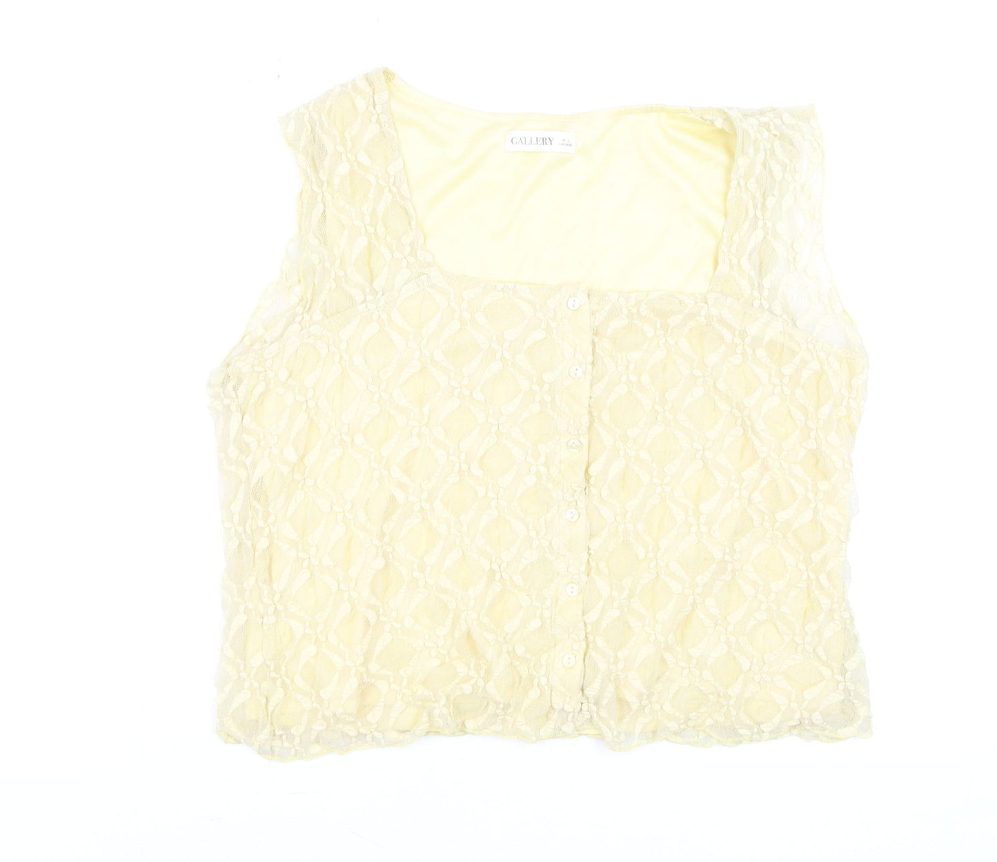 Gallery Women Beige Lace Camisole Blouse L Regular Fit