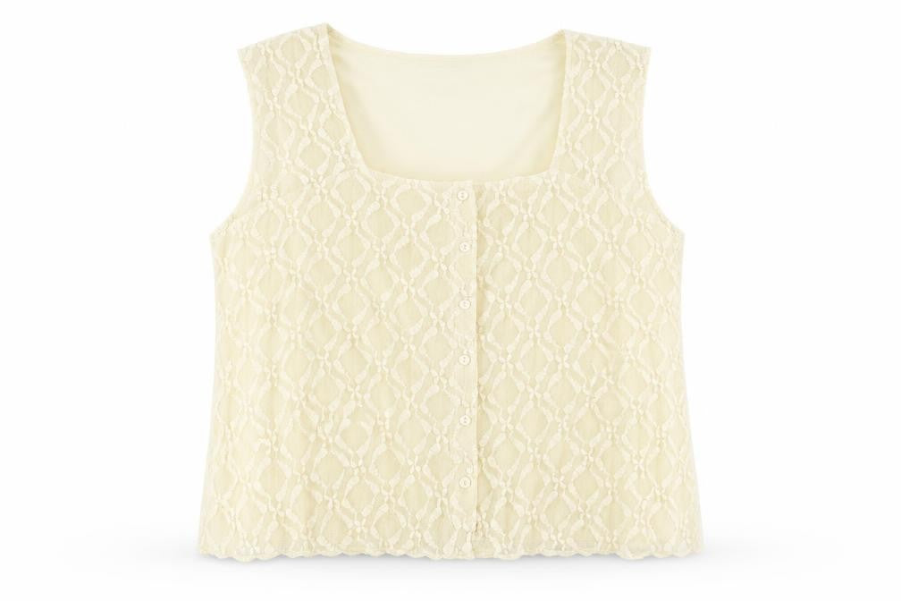 Gallery Women Beige Lace Camisole Blouse L Regular Fit