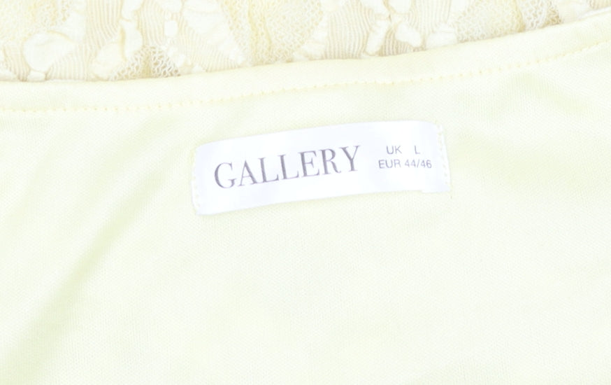 Gallery Women Beige Lace Camisole Blouse L Regular Fit