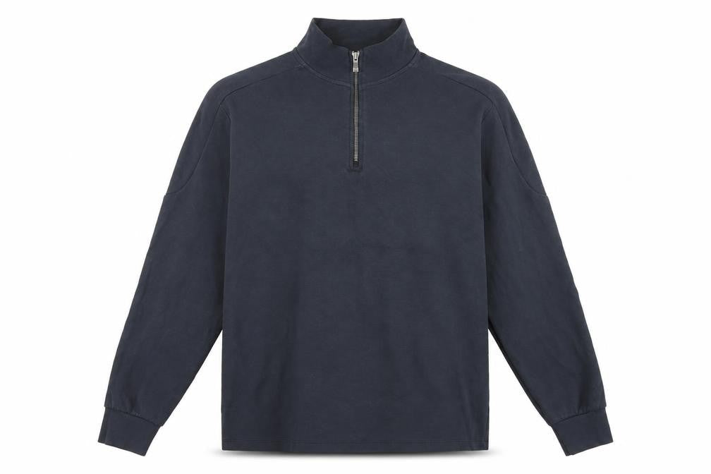 Dunnes Men's Navy 1/2 Zip Mock Neck Sweatshirt M