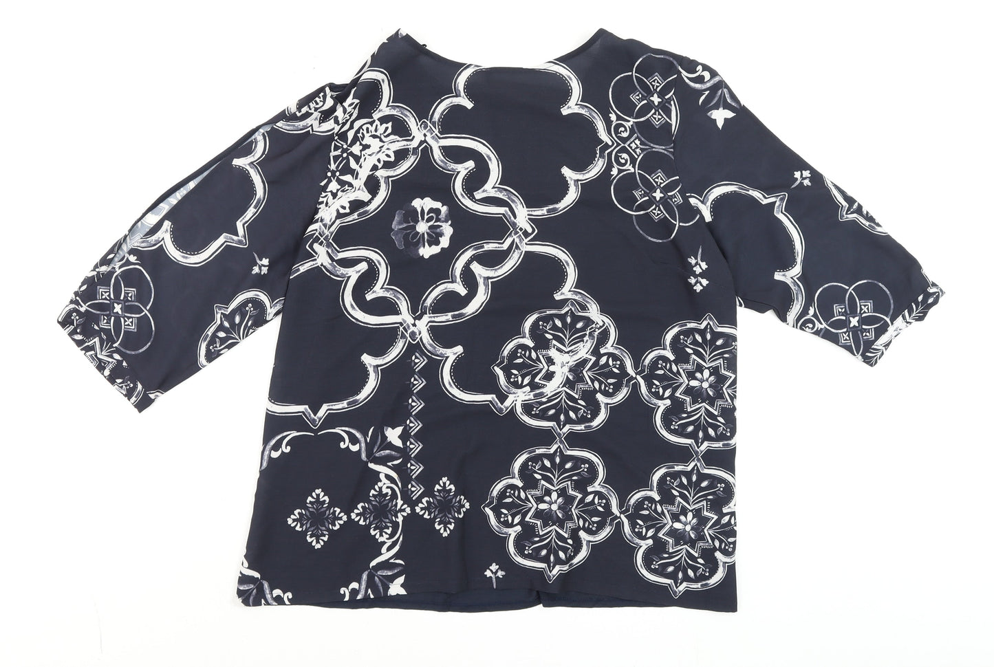 Next Women’s Blue Geometric Tunic Blouse Size 16