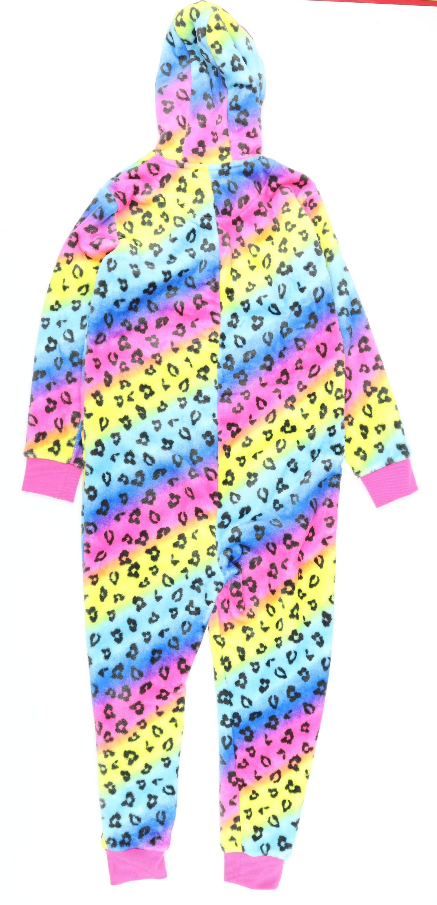 Dunnes Stores Boys Multicoloured Fleece Hooded One Piece Pyjamas Size 10 Years