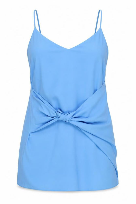 River Island Women’s Blue Slip Dress Size 16 V-Neck Knot Detail