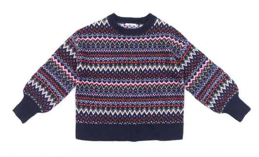 Tu Women’s Multicoloured Fair Isle Knit Jumper Size 12 Crew Neck