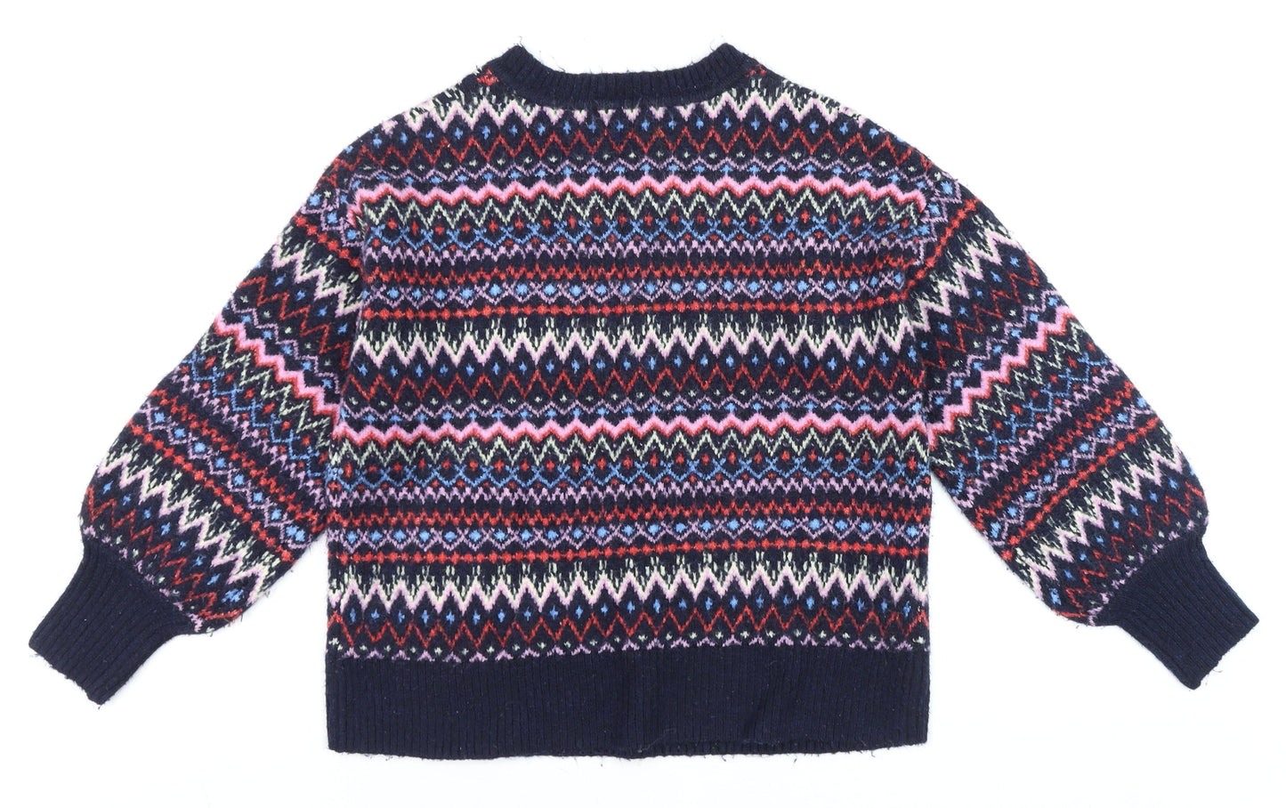 Tu Women’s Multicoloured Fair Isle Knit Jumper Size 12 Crew Neck