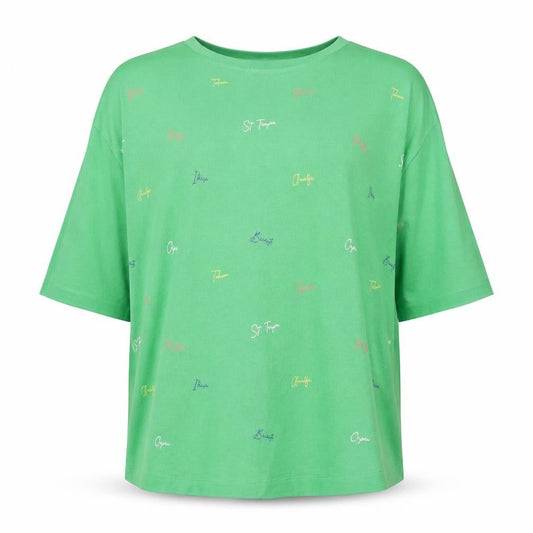 Next Men’s Green Holiday Print Short Sleeve Knit Top Size L