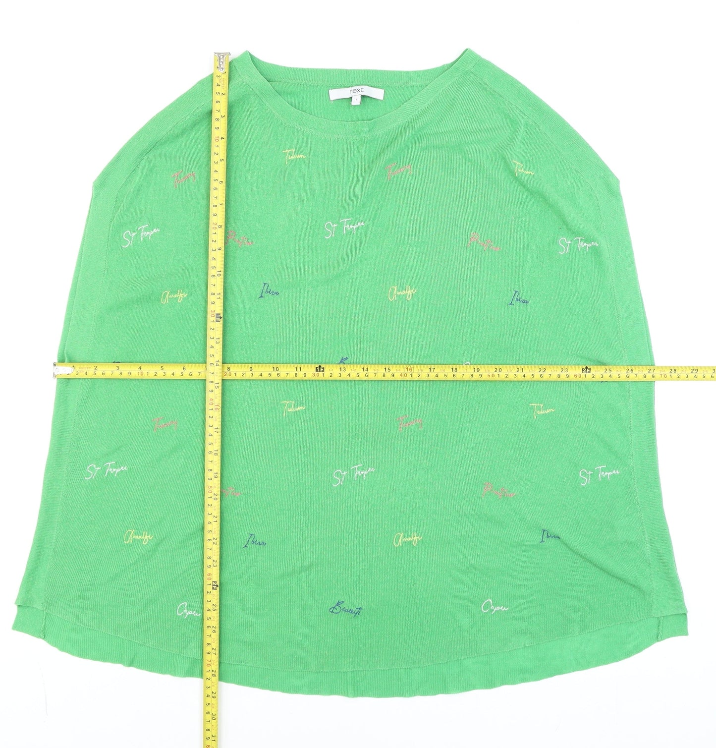 Next Men’s Green Holiday Print Short Sleeve Knit Top Size L