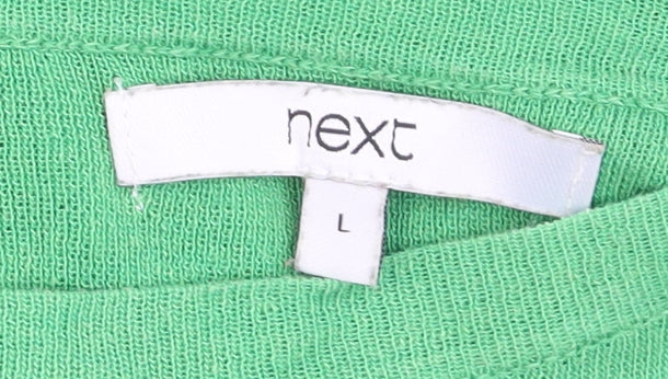 Next Men’s Green Holiday Print Short Sleeve Knit Top Size L