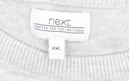 Next Men Grey 2XL Crew Neck Cotton Pullover Jumper