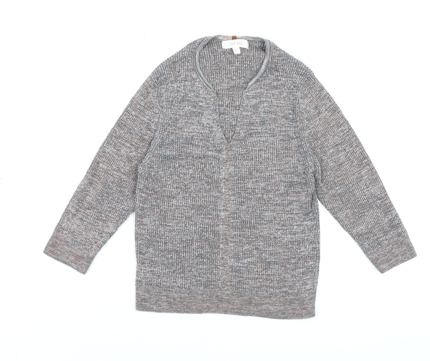 Marks and Spencer Per Una Women's Multicoloured Knit V-Neck Top Size 10