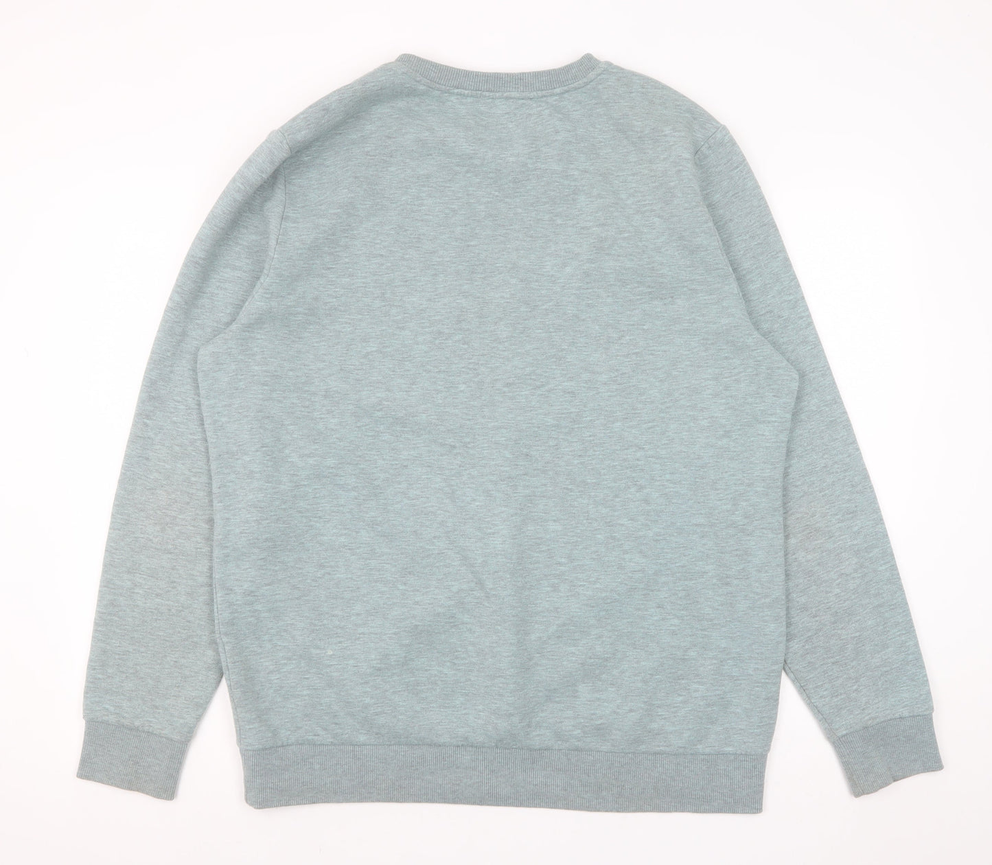 River Island Men Grey Fleece Pullover Sweatshirt Size L Regular Fit