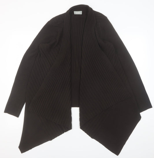 Wallis Women’s Black Ribbed Knit Open Front Cardigan Size S