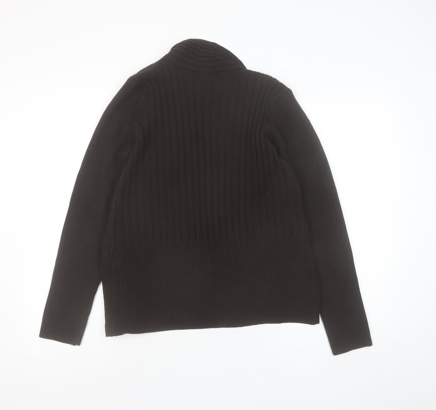 Wallis Women’s Black Ribbed Knit Open Front Cardigan Size S