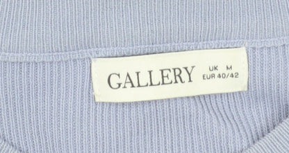 Brand and care label for Gallery Women’s Purple Long Sleeve Crew Neck jumper M