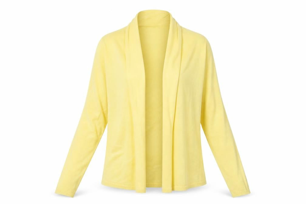 Dunnes Women's Yellow Open Front Long Sleeve Cardigan Size S