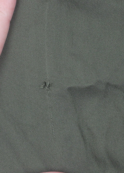 Primark Women Green Embroidered Floral Button-Up Shirt Size 12