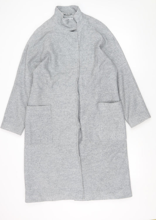 Gallery Women's Grey Wool Viscose Long Overcoat Size M