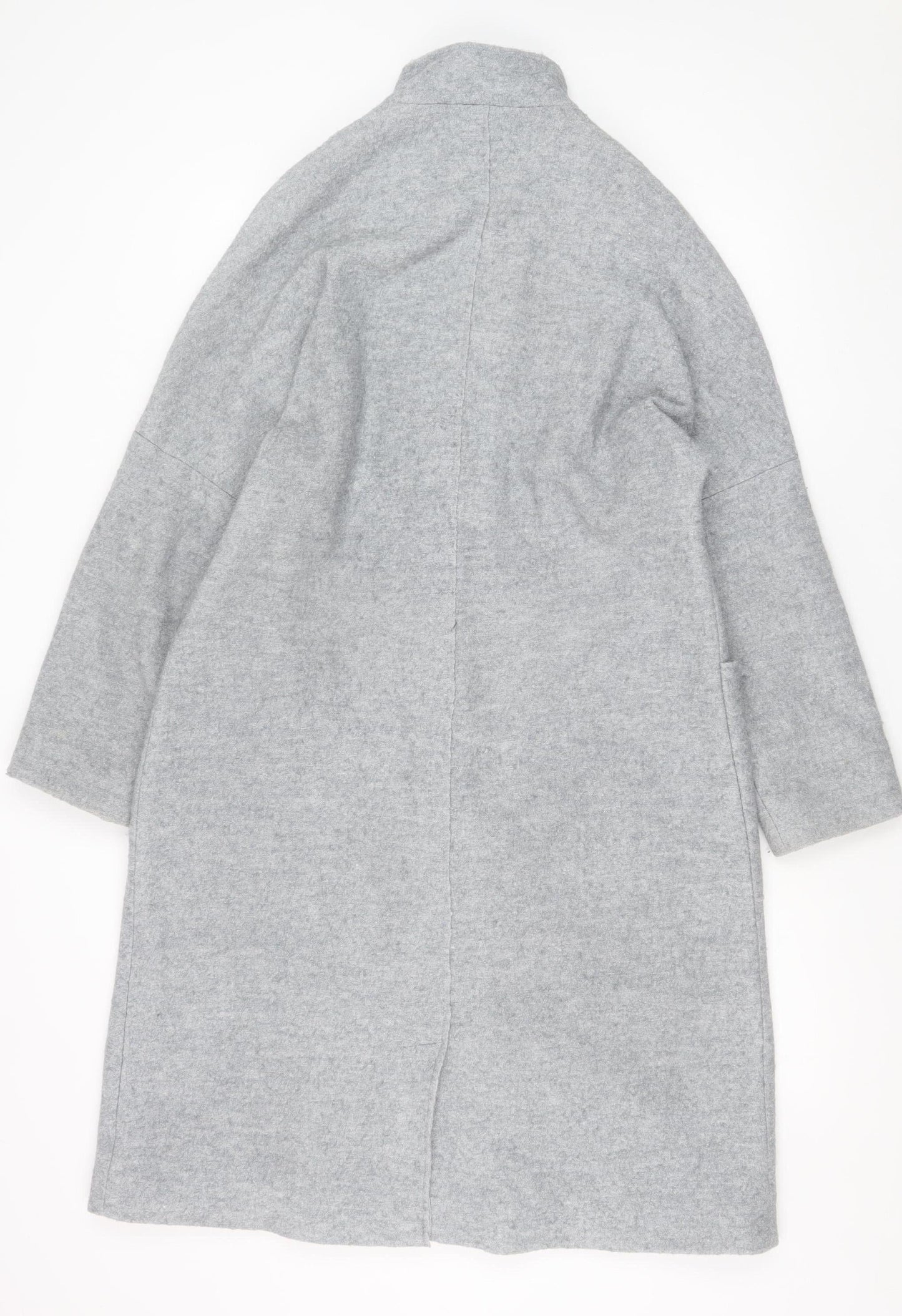 Gallery Women's Grey Wool Viscose Long Overcoat Size M