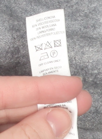 Gallery Women's Grey Wool Viscose Long Overcoat Size M