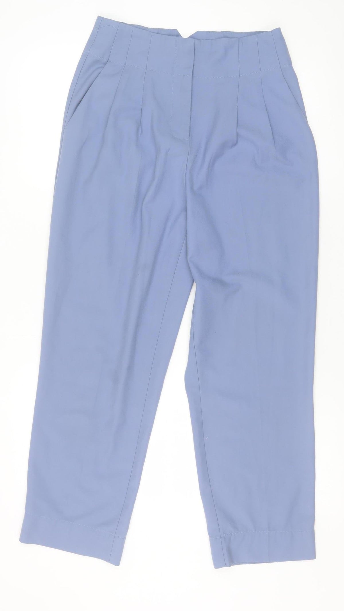 Y.A.S Womens Blue High Rise Pleated Tapered Trousers Size M