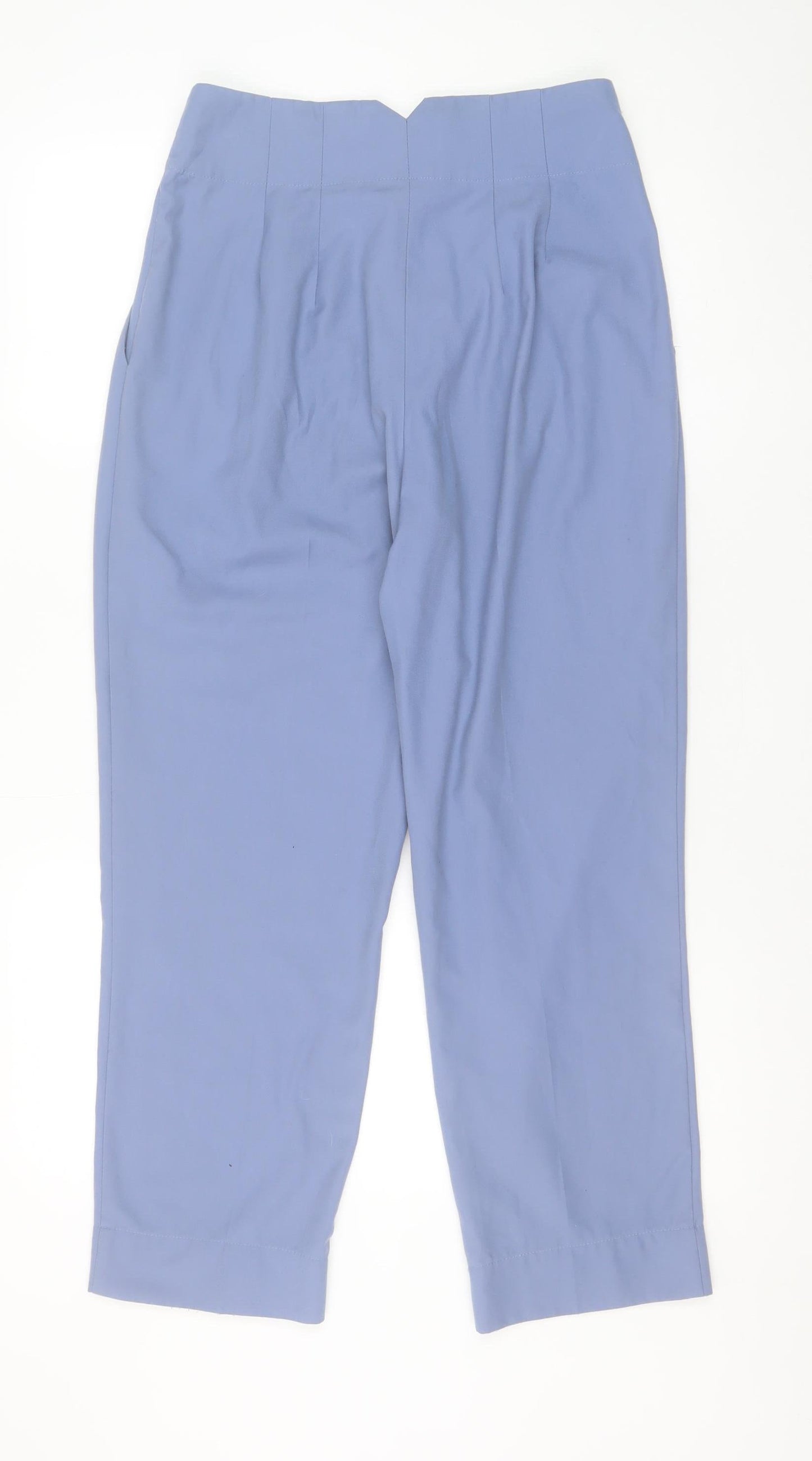 Y.A.S Womens Blue High Rise Pleated Tapered Trousers Size M