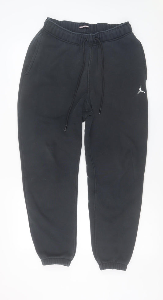 Jordan Men Black Jogger Sweatpants Small Fleece Cotton Blend