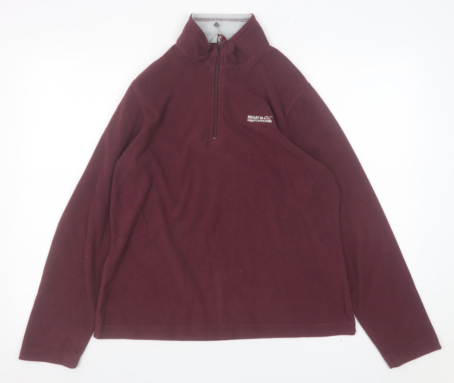 Regatta Women Burgundy 1/4 Zip Fleece Sweatshirt UK 12 Polyester
