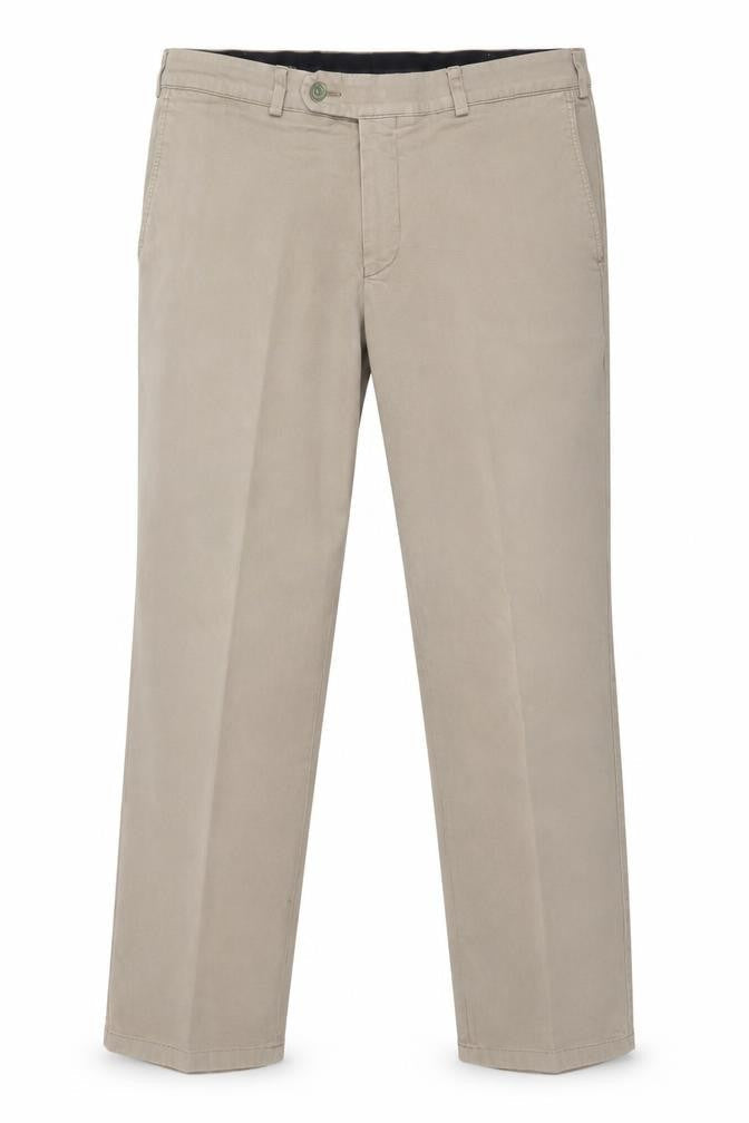 Robbie Men's Beige Chino Trousers 36 S Cotton Stretch Straight Fit