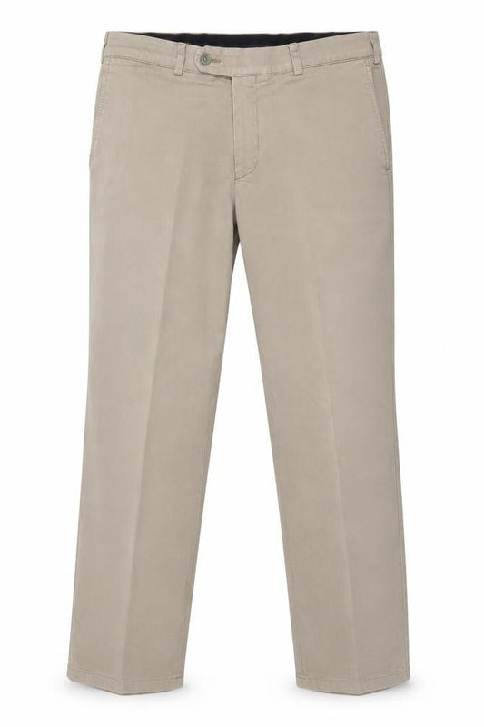 Robbie Men's Beige Chino Trousers 36 S Cotton Stretch Straight Fit