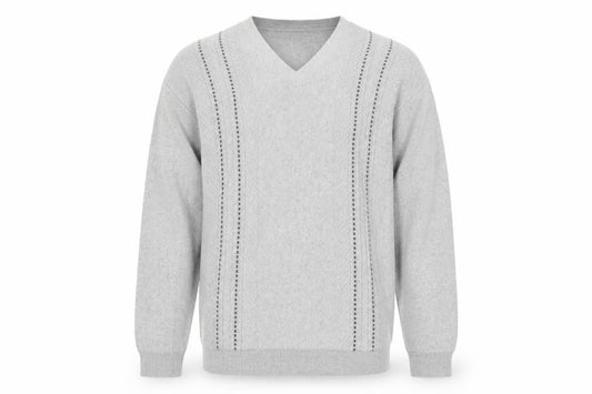 Dunnes Mens Grey Medium V-Neck Cotton Blend Jumper