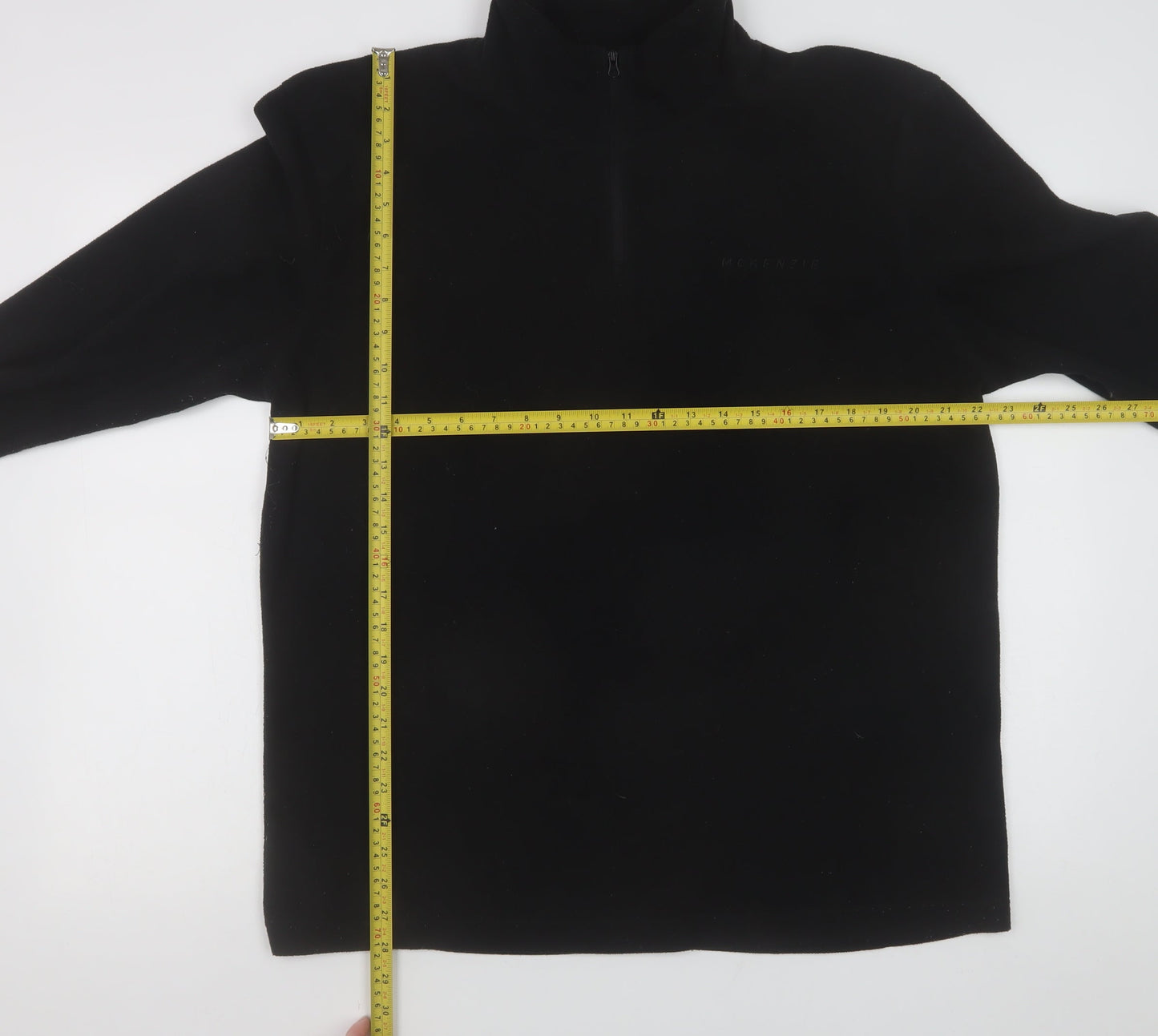 McKenzie Men’s Black Fleece 1/4 Zip Pullover Sweatshirt XL
