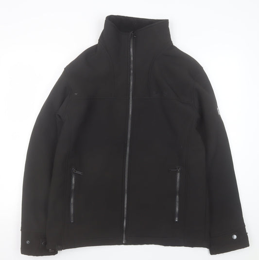 Regatta Mens Black L Softshell Jacket Windproof Water Resistant Outdoor Coat