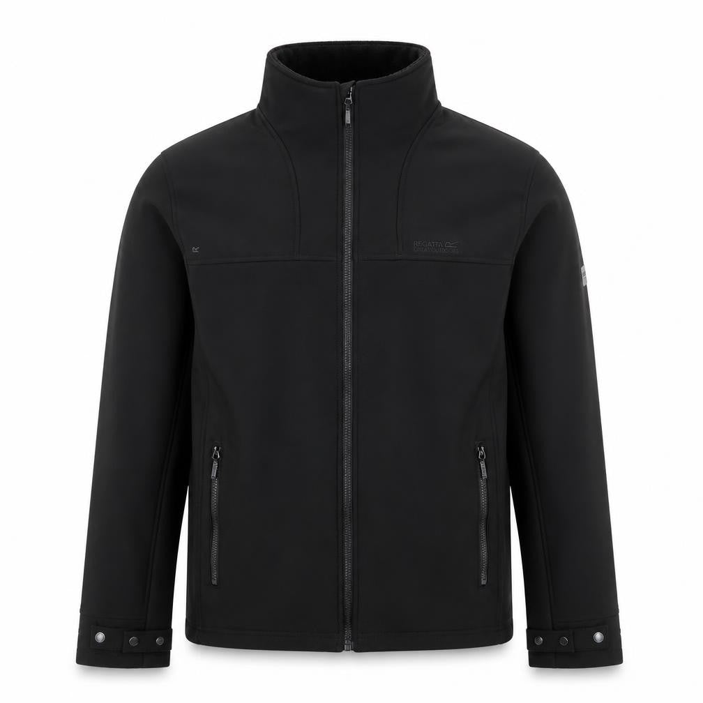 Regatta Mens Black L Softshell Jacket Windproof Water Resistant Outdoor Coat