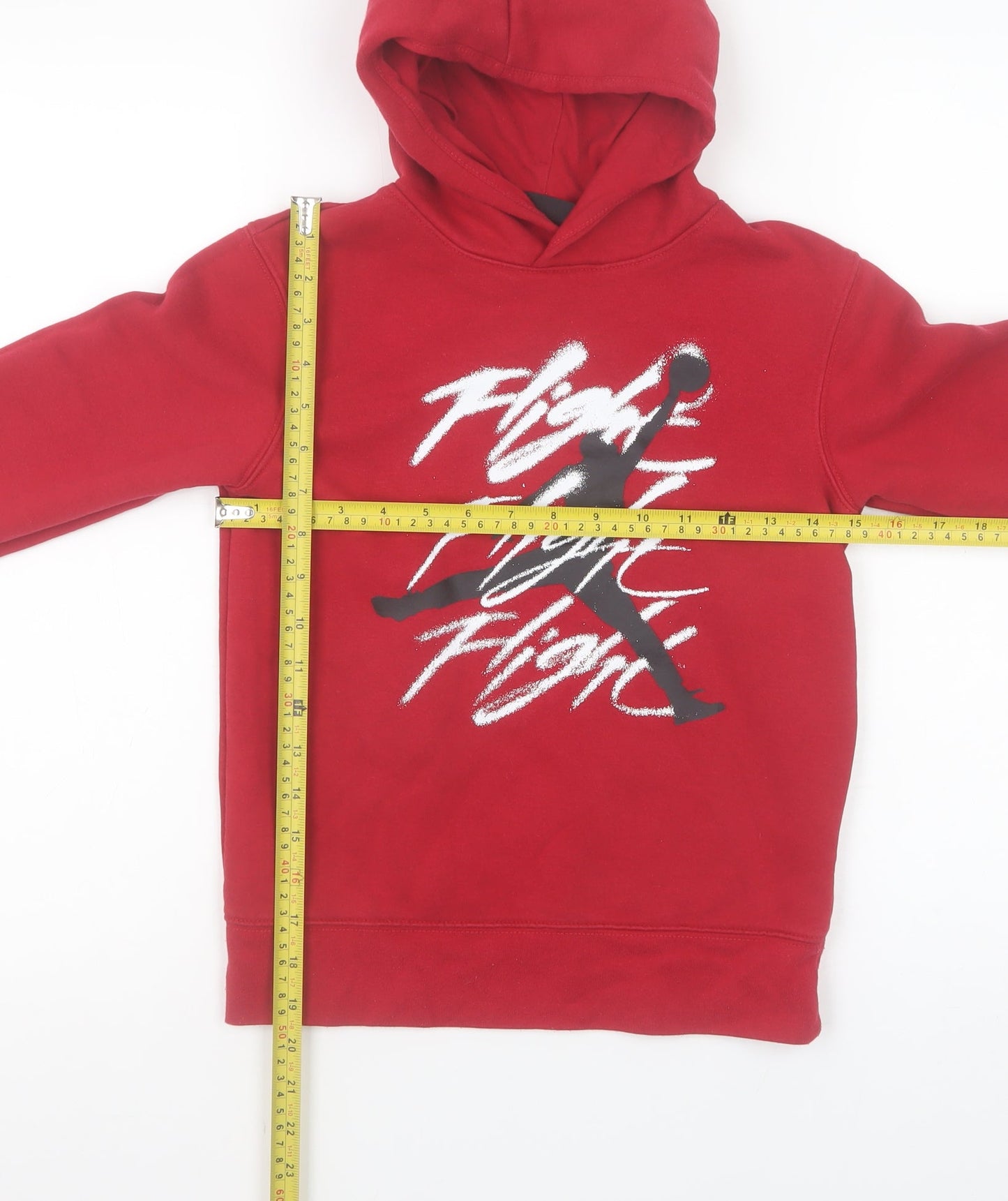 Jordan Boys Red Pullover Hoodie 8-10 Years Fleece Graphic Hooded Sweatshirt