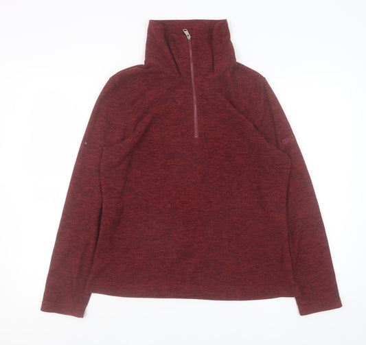 Regatta Great Outdoors Women Red 1/2 Zip Pullover Fleece UK 12