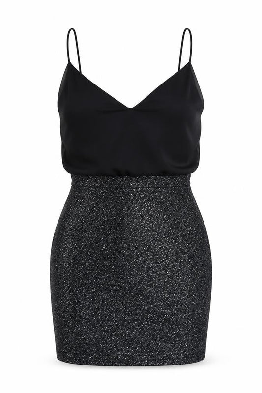 TFNC London Women’s Black Size 14 Glitter Bodycon Party Dress