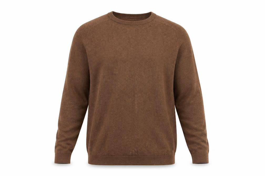 Next Men's Brown Cotton Blend Crew Neck Jumper Size L
