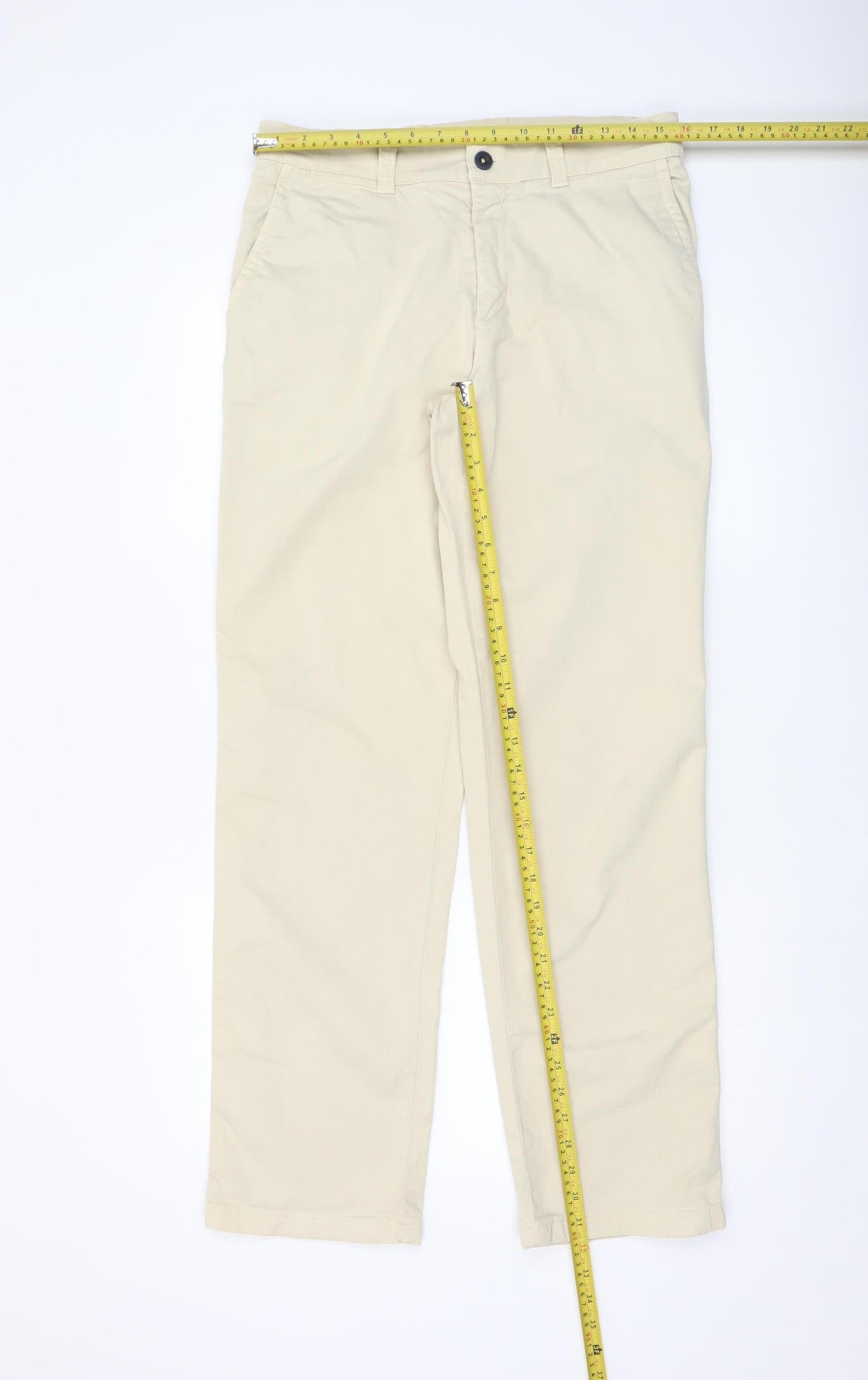 Lafaille Mens Beige Chino Trousers Size 34 Regular Cotton Comfort
