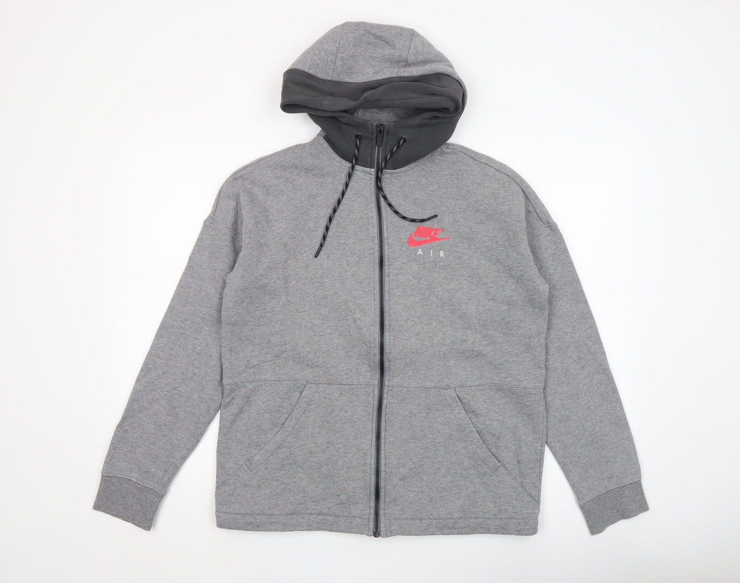 Nike Men's Grey Full Zip Hoodie Size M Sports Fleece Sweatshirt