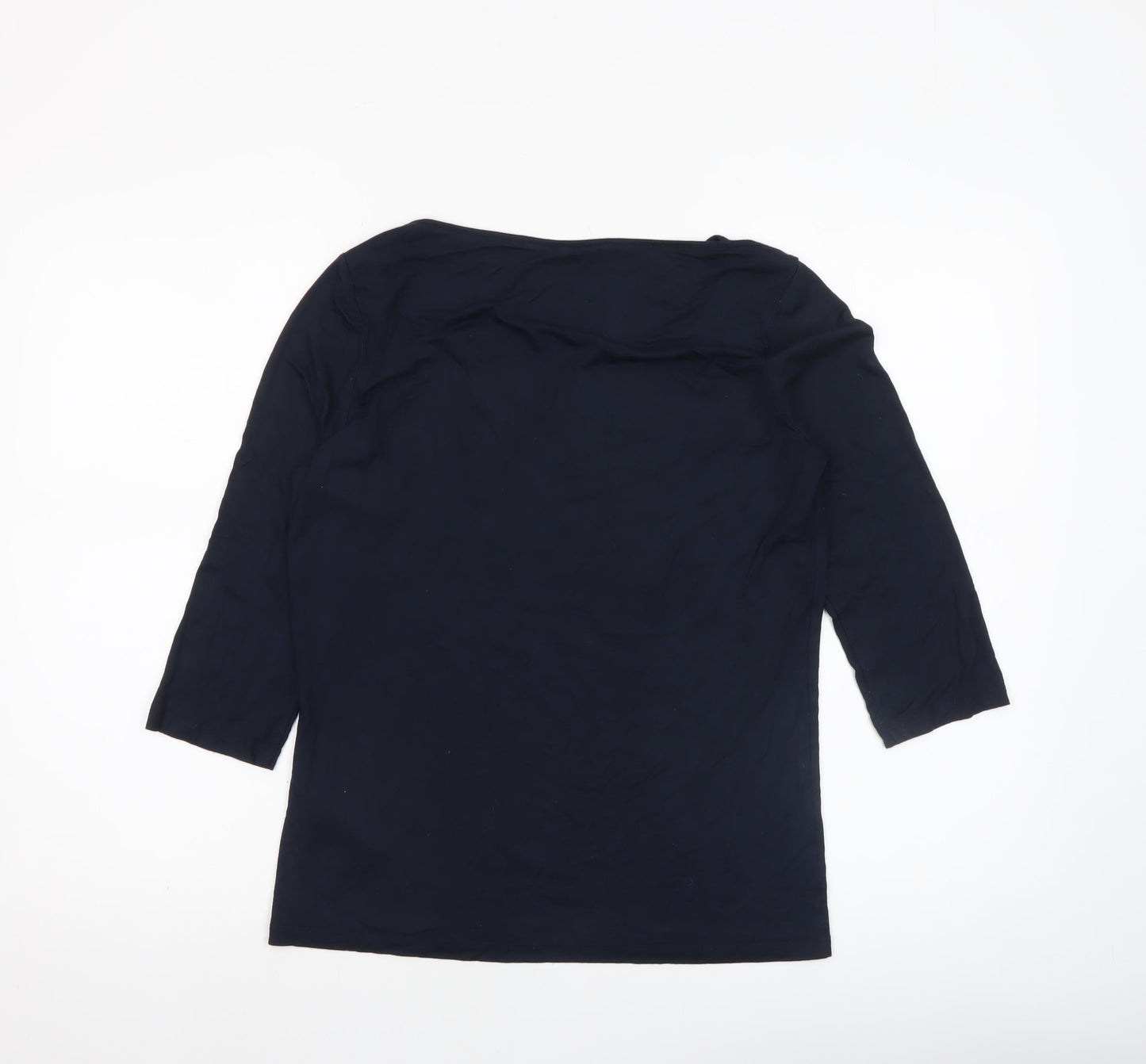 Tommy Hilfiger Women Blue L Basic Stretch 3/4 Sleeve T-Shirt